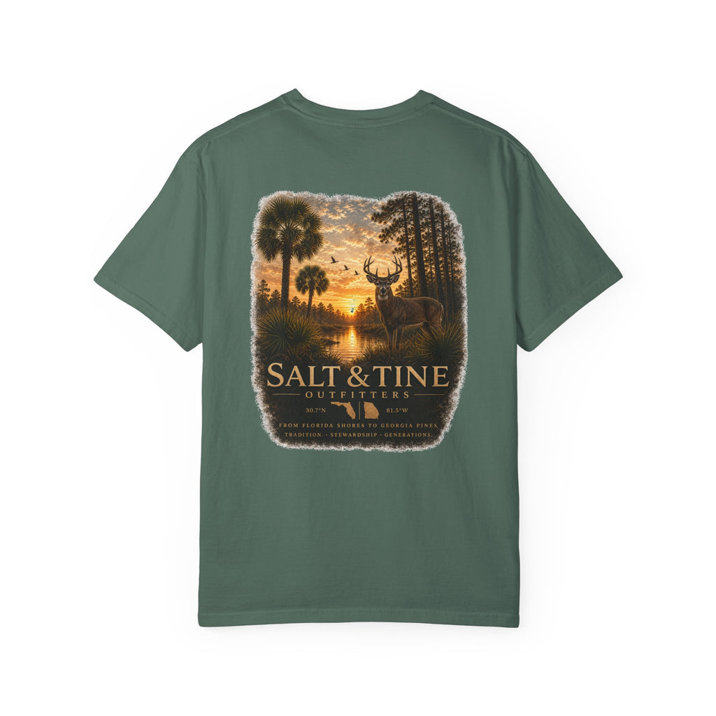 Deer Sunset and Marsh T-Shirt