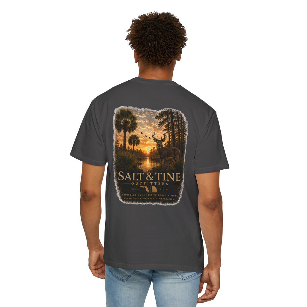 Deer Sunset and Marsh T-Shirt