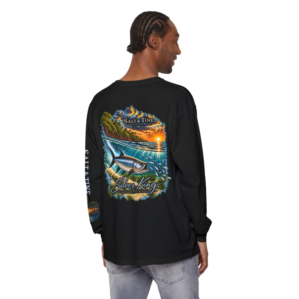 Salt & Tine Outfitters Long Sleeve Tee — 'Silver King' Fishing Graphic