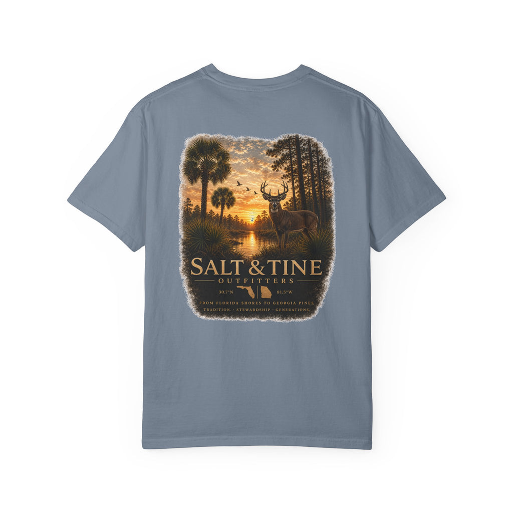 Deer Sunset and Marsh T-Shirt