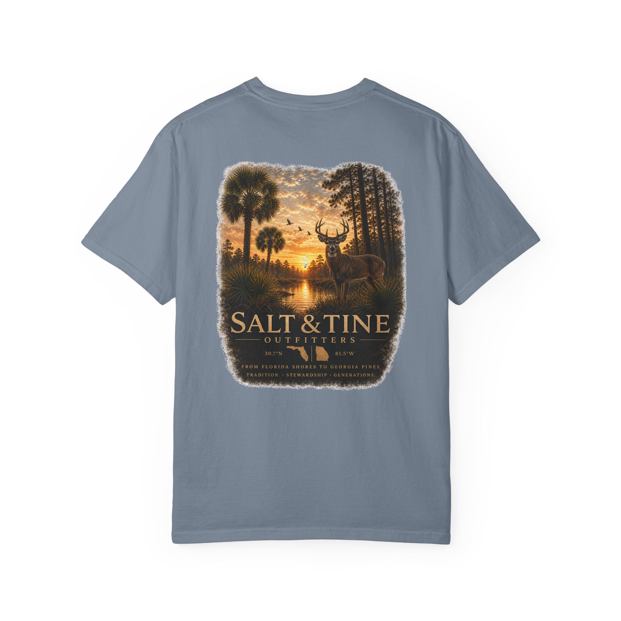 Deer Sunset and Marsh T-Shirt