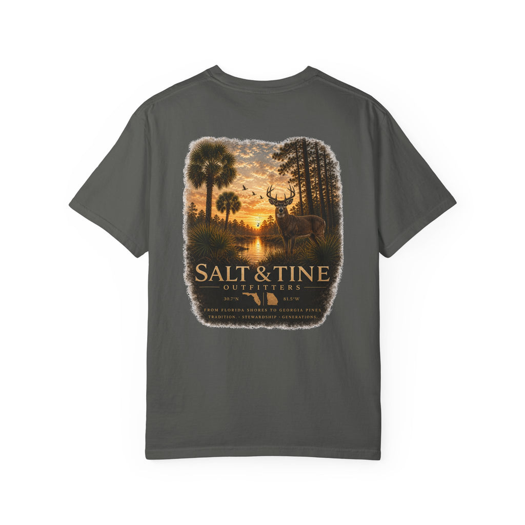 Deer Sunset and Marsh T-Shirt