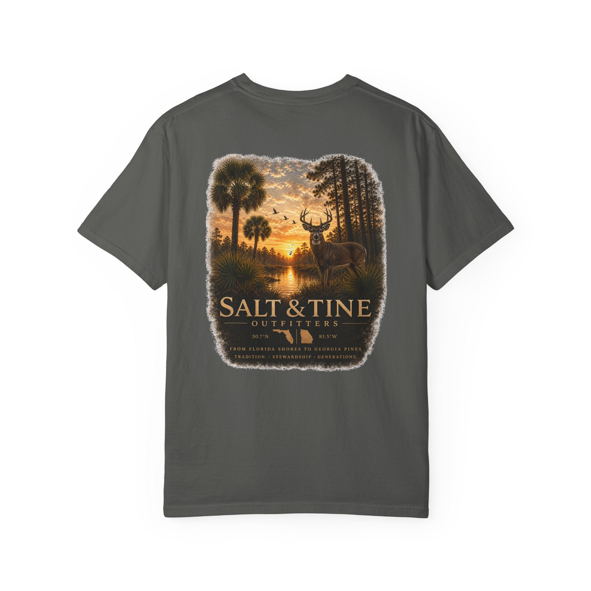 Deer Sunset and Marsh T-Shirt