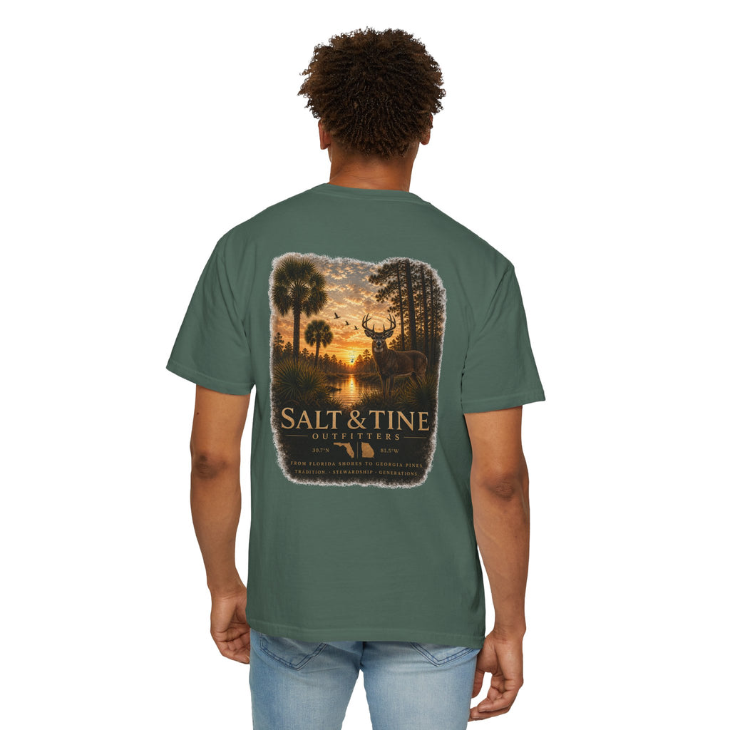 Deer Sunset and Marsh T-Shirt