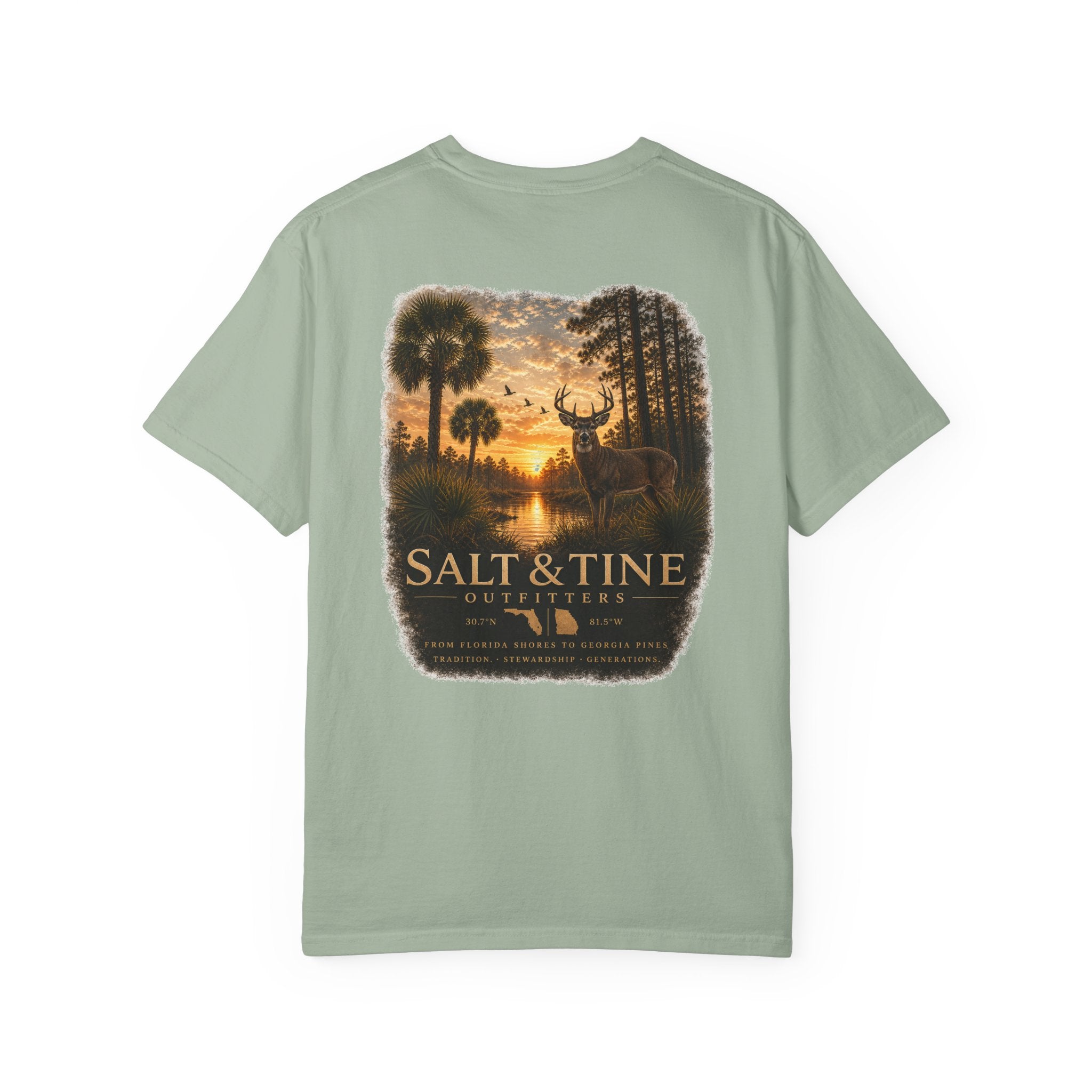 Deer Sunset and Marsh T-Shirt
