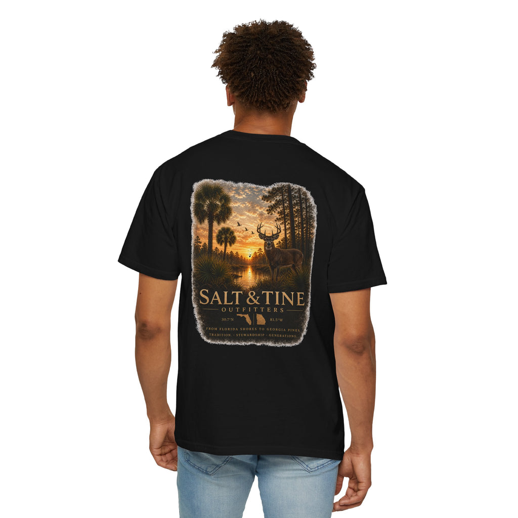 Deer Sunset and Marsh T-Shirt