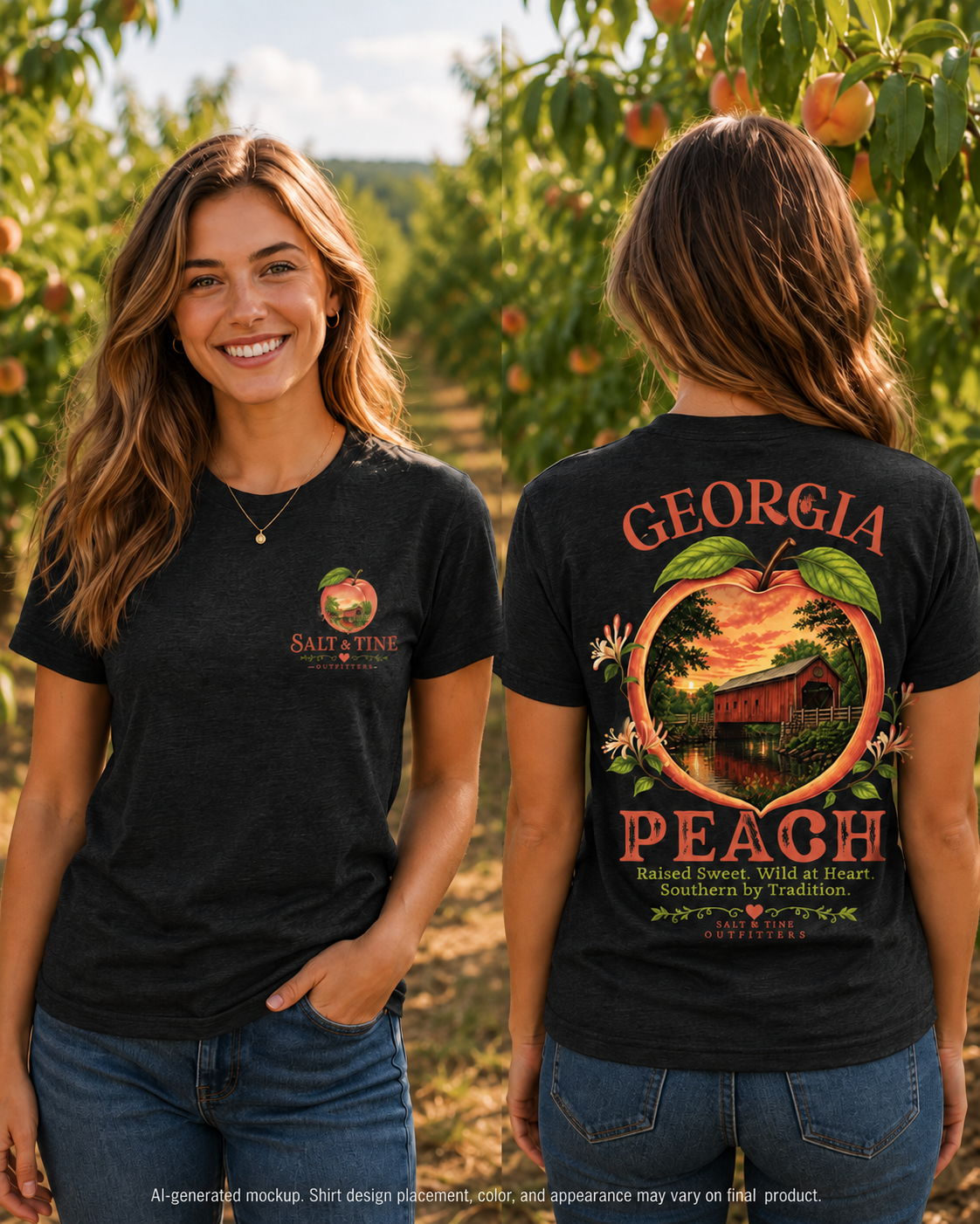 Georgia Peach T-Shirt — Vintage Peach Orchard Graphic Tee
