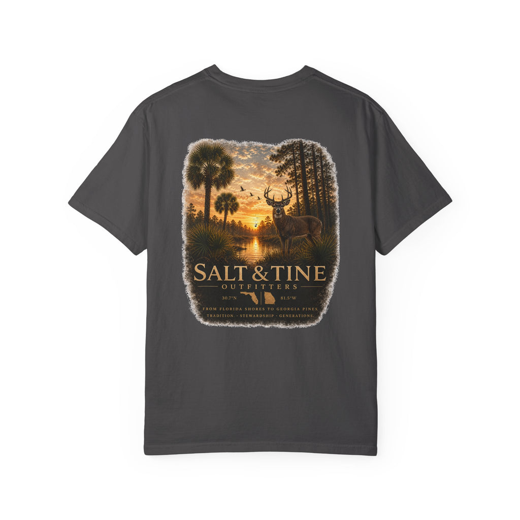 Deer Sunset and Marsh T-Shirt