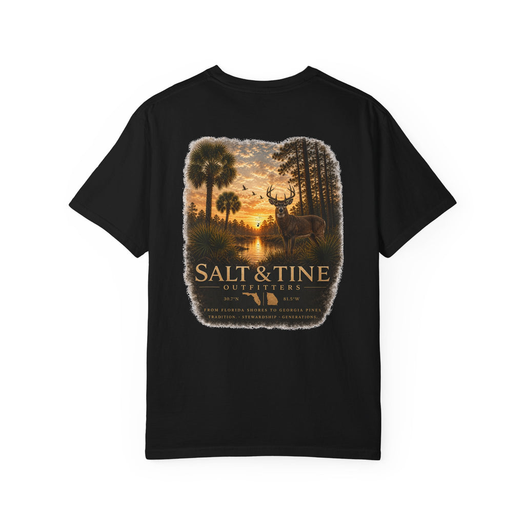 Deer Sunset and Marsh T-Shirt