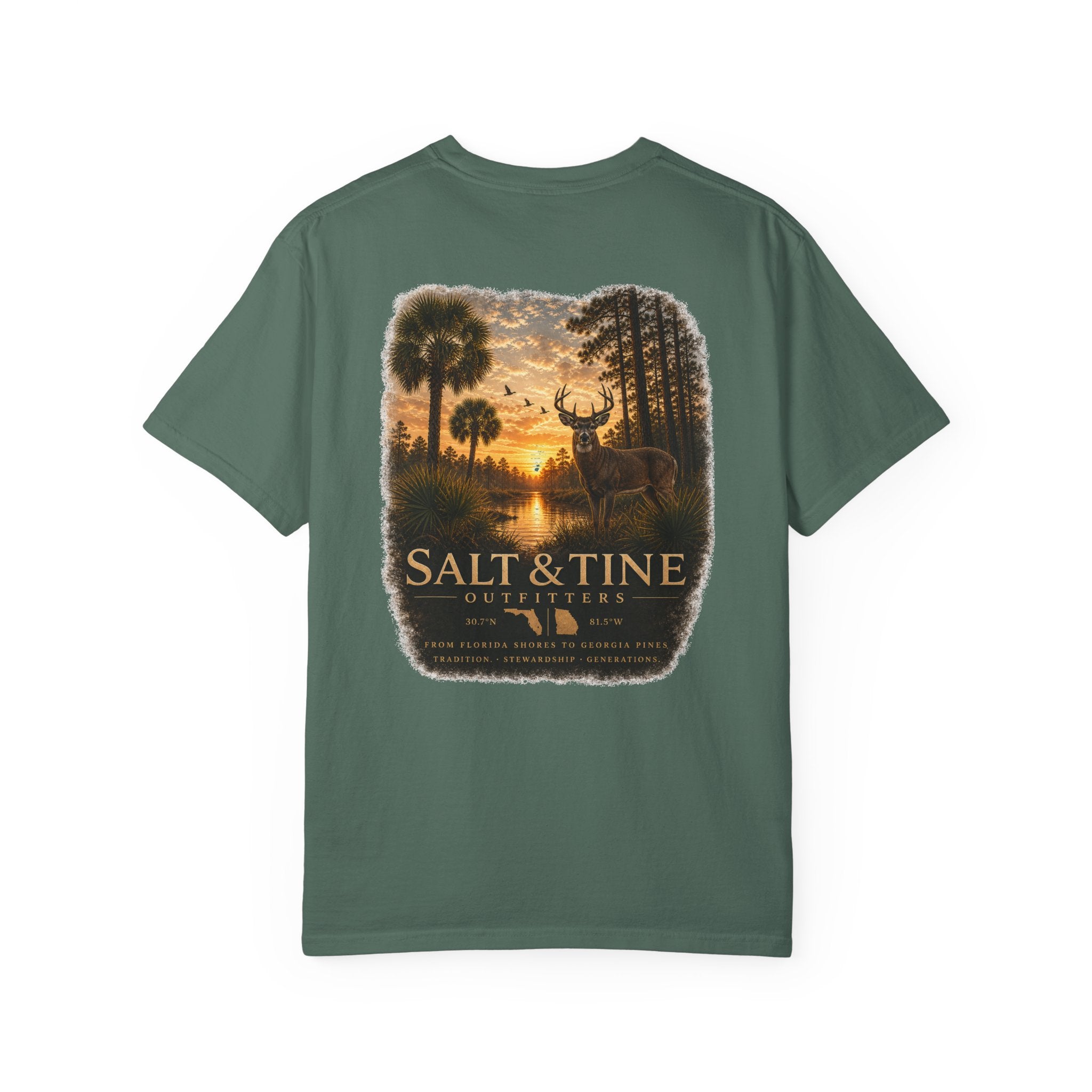Deer Sunset and Marsh T-Shirt