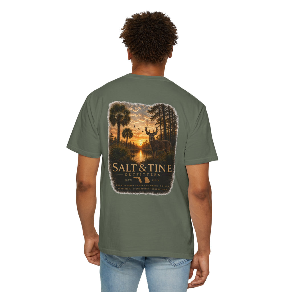 Deer Sunset and Marsh T-Shirt